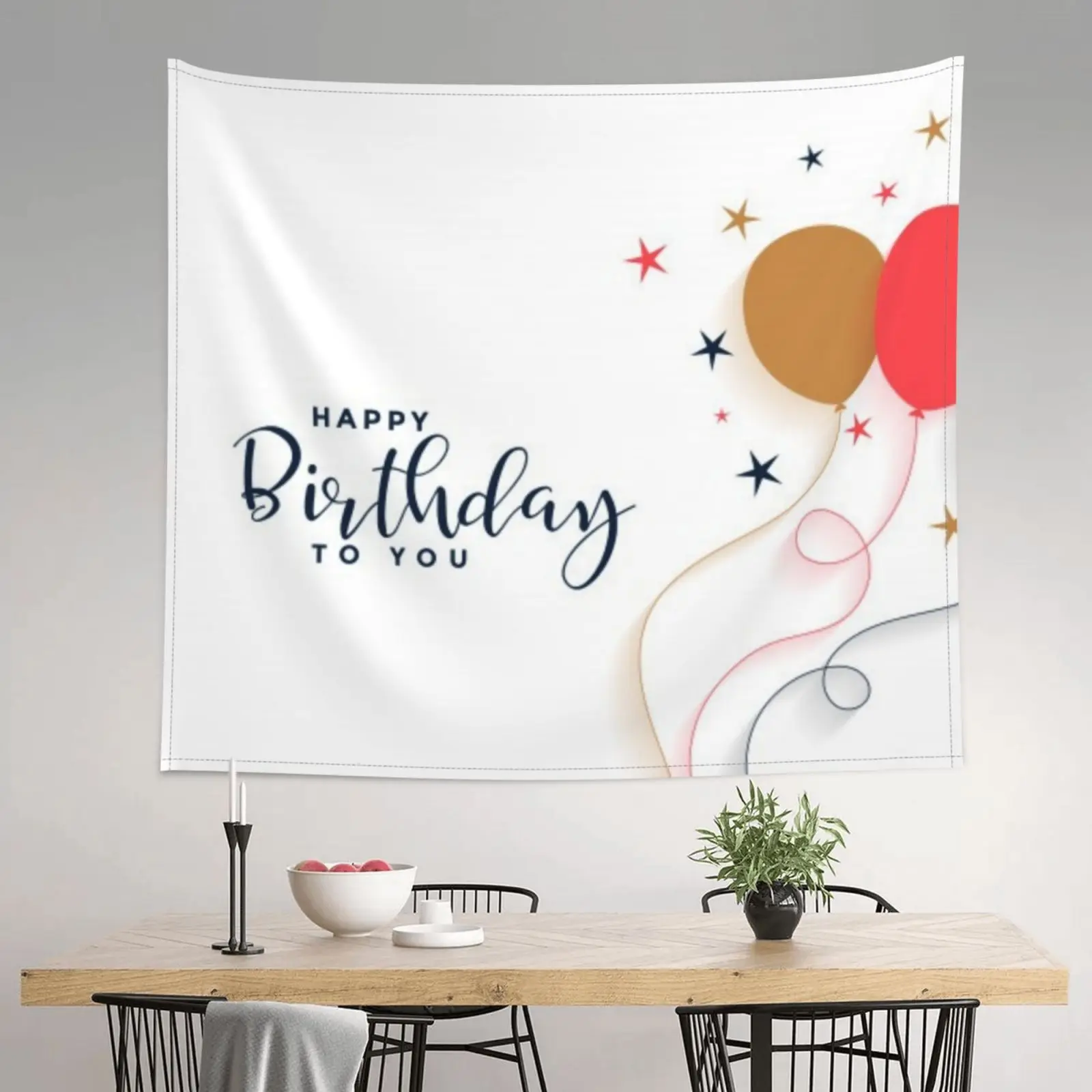 

Happy Birthday 60 x 51 inch Tapestry Birthday Decoration Hanging Birthday Decor
