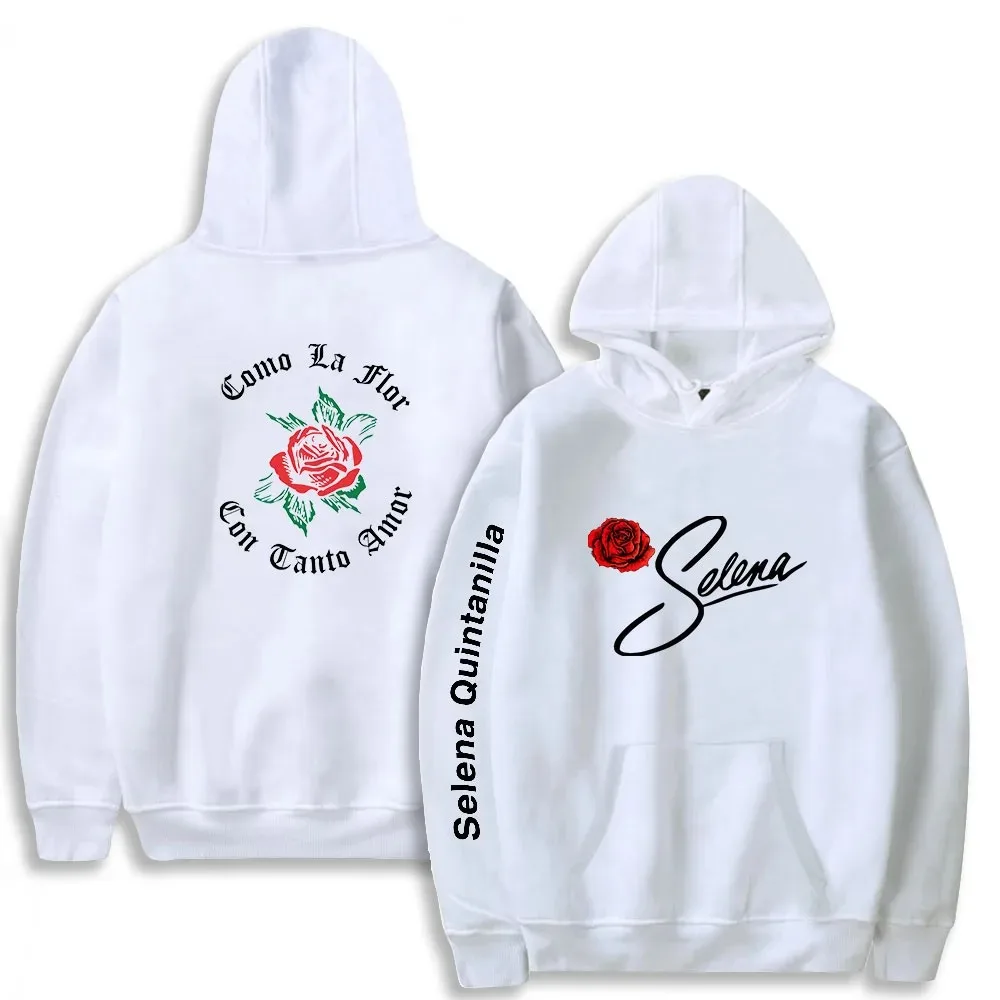 Утолщенная Толстовка Унисекс Selena Gomez С Принтом Роз Повседневная Спортивная