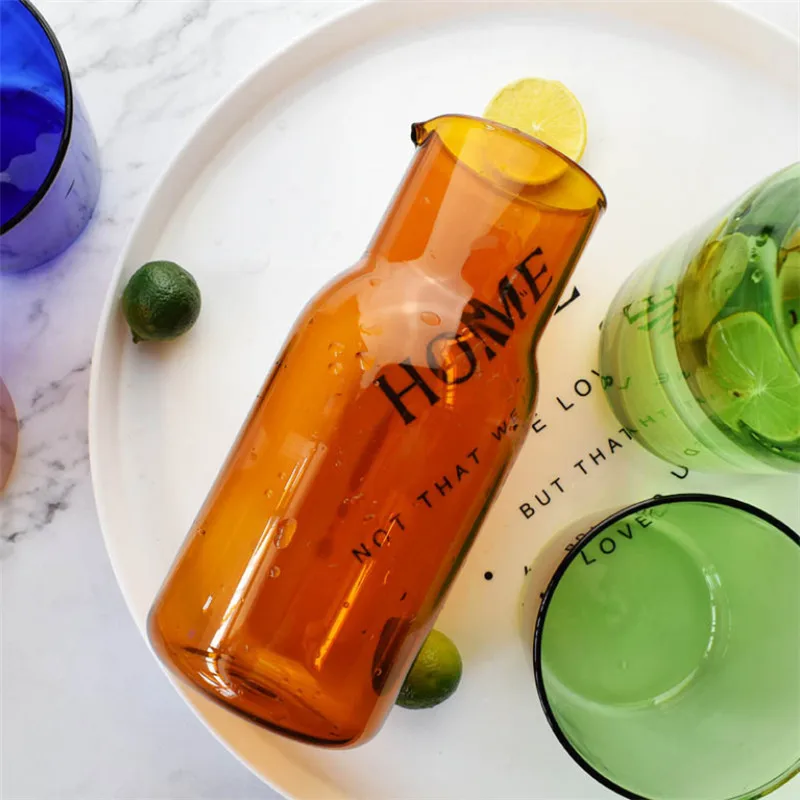 Прозрачная цветная стеклянная чайная чашка набор простая термостойкая для питья