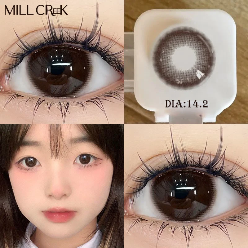 

MILL CREEK Color Contact Lenses Myopia Brown Lens with Diopter Enlarge Bright Cosmetic Power Make Up for Eyes degree Yearly Use