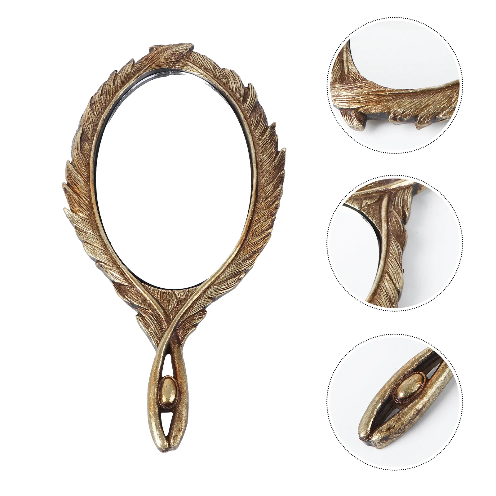 

Mirror Hand Vintage Handheldretromakeuphandlemirrors Held Portable Vanityoval Decorative