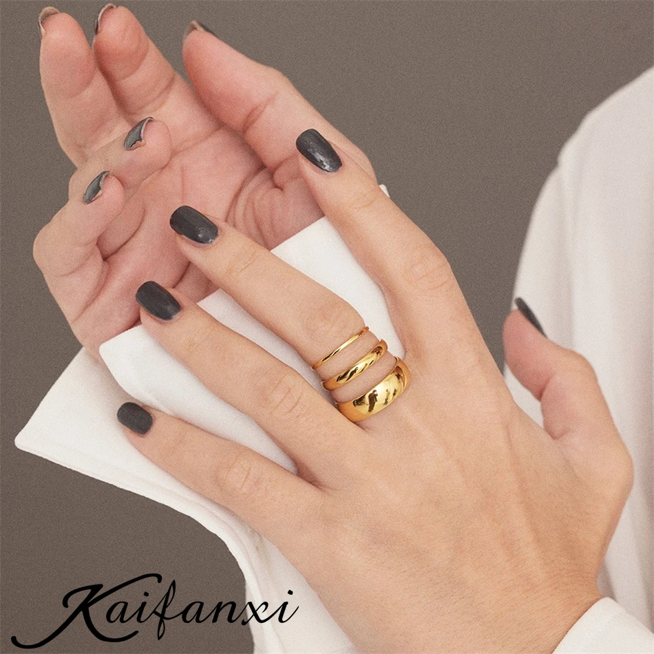 

Kaifanxi classic style rings for stacking stainless steel rings for women for gift jewelry size 5 6 7 jewelry accessories