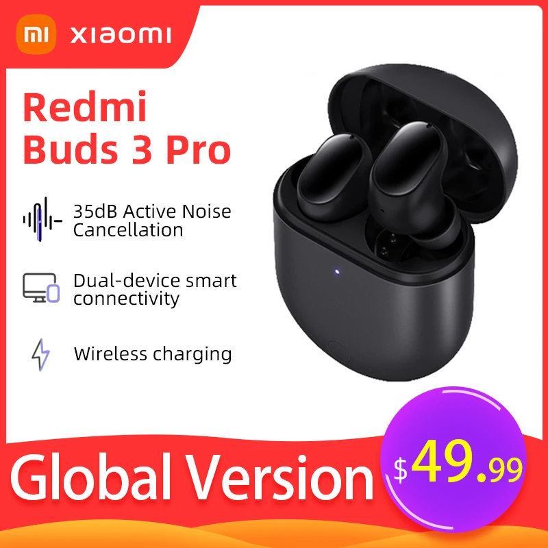 

Global Version Xiaomi Redmi Buds 3 Pro TWS Bluetooth Earphone Redmi Airdots 3 Pro Wireless Earphone ANC IPX4 For K40 Note 10 Pro