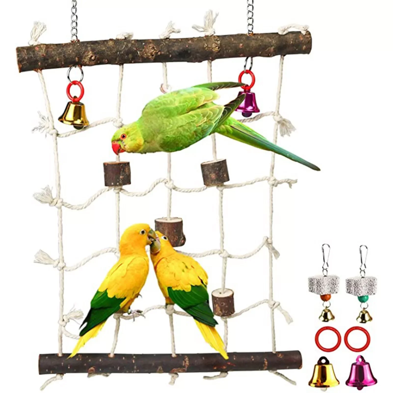 

Climbing Net Bird Toy Swing Rope Net Bird Stand Net Hammock Bird Hanging Bite Climbing Ladder Chewing Biting Improved