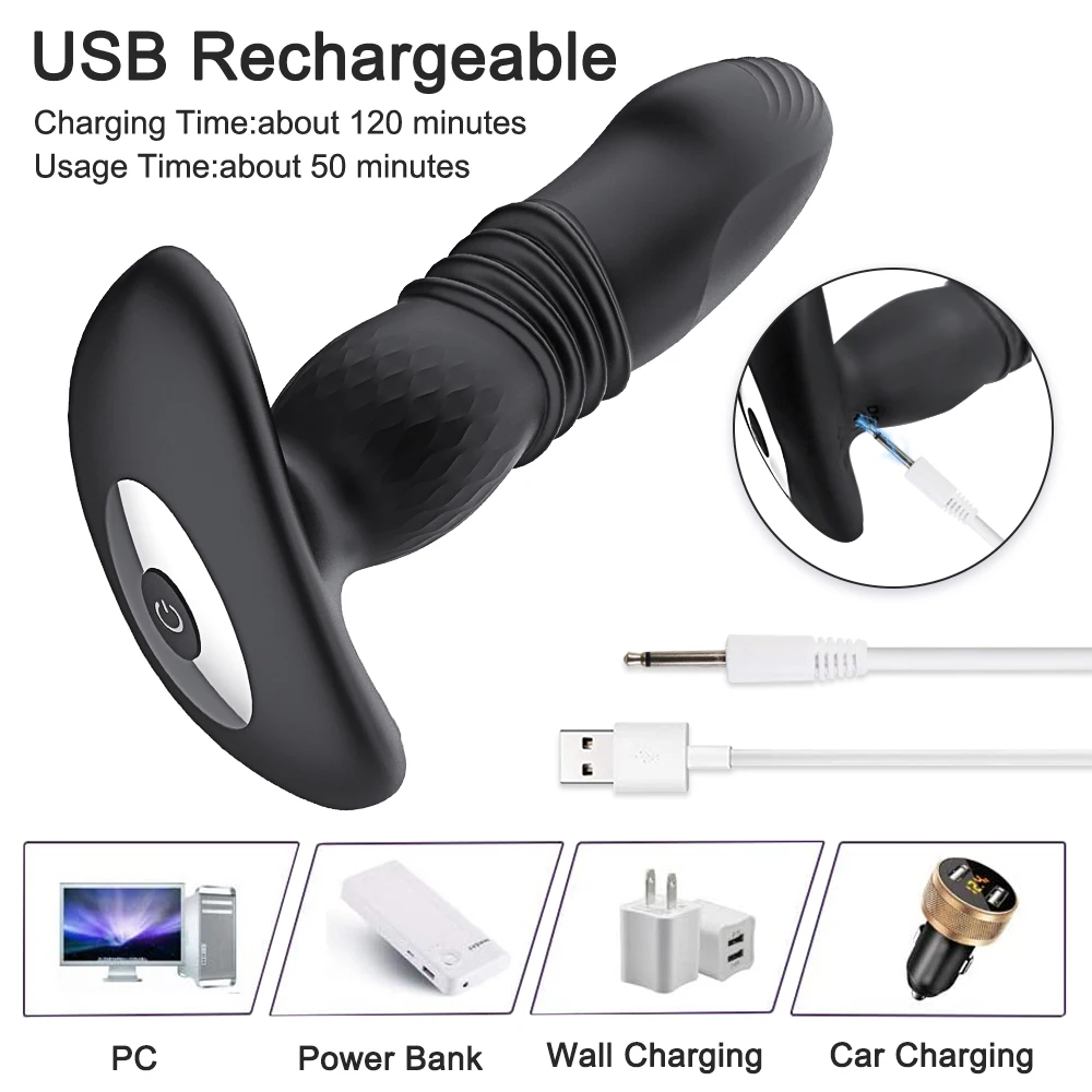 Телескопический Вибратор Анальная пробка Анальный вибратор беспроводной с