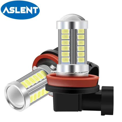 2 шт. H8 H11 Led H16(JP) HB4 9006 HB3 9005 PSX24W Противотуманная фара 5630 33SMD 6000K Белый Автомобильные ходовые огни Автомобильные светодиоды