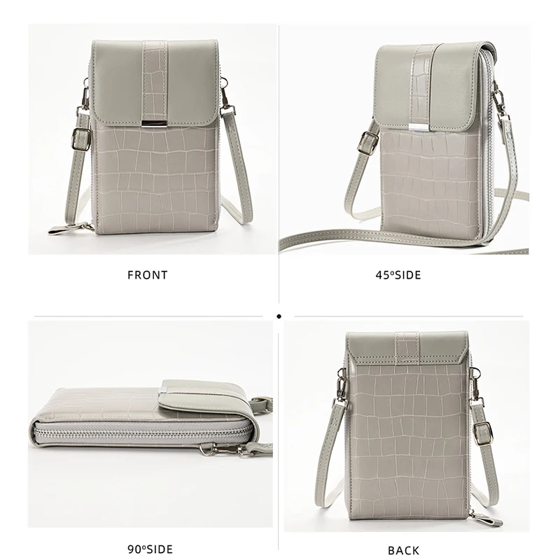 Embossed PU Leather Shouder Bags for Women High Quality Messenger Bag Fashion Ladies Phone Wallet Purse Brand Clutch Handbag