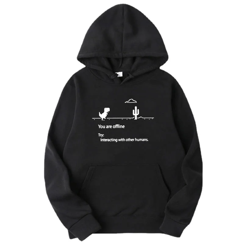 

Fashion Brand Men's Hoodies Funny dinosaur printing Blended Spring Autumn sweatshirts Male hip hop male loose top COTTON