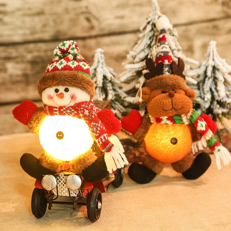 

10Pcs Santa Claus Snowman Elk Long Legs Xmas Tree Hanging Kids Toy For New Year Gift Christmas Ornaments Doll With LED Light