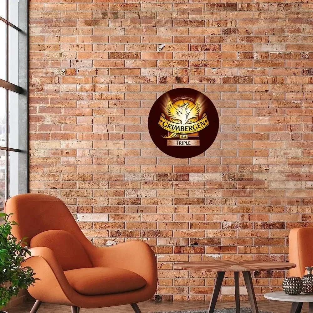 Круглая металлическая деревянная вывеска пива в стиле ретро постер Настенная