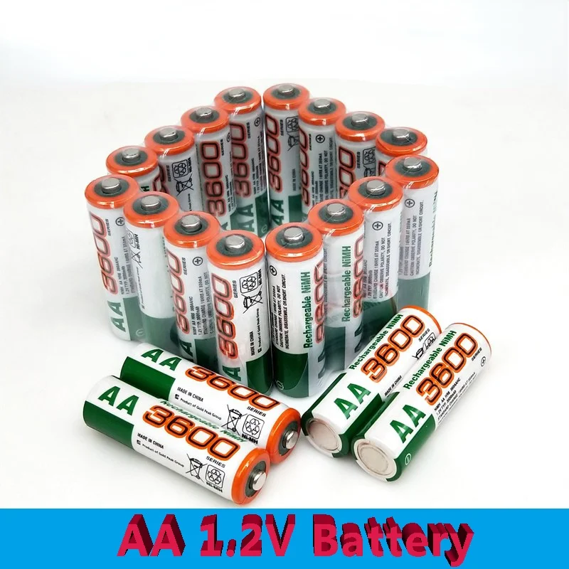 Новинка 100% аккумуляторная батарея высокой емкости AA 3600 мАч 1 2 в