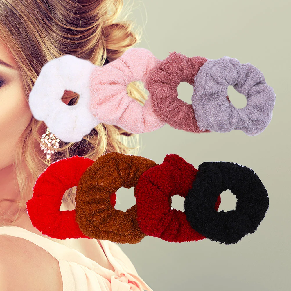 8 шт. эластичные держатели для хвоста резинки волос девочек атласные завязки