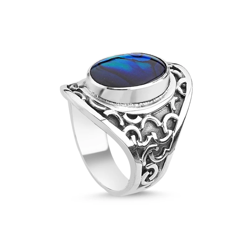 

Silver 925 Sterling Abalonlu Hand Handwork Ring