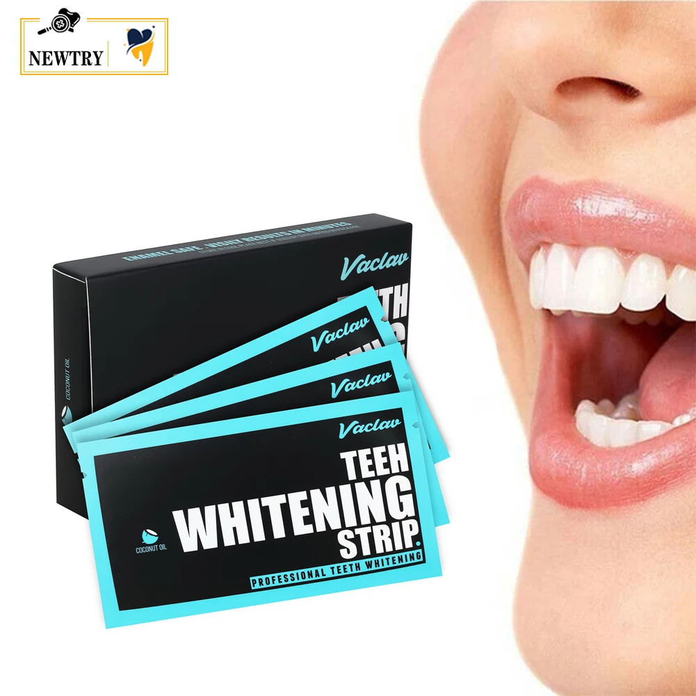 28/14Pcs Charcoal Gel Teeth Whitening Strips Tooth Bleaching Stain Removal Dental Veneers Activated Carbon Coconut Oil Oral Care