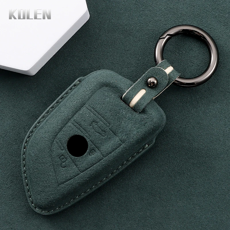 

Автомобильный чехол для ключа с дистанционным управлением для BMW X1, X3, X5, X6, X7, 1, 3, 5, 6, 7 серии G20, G30, G11, F15, F16, G01, G02, F48, G05, G06, G07, кожаный брелок