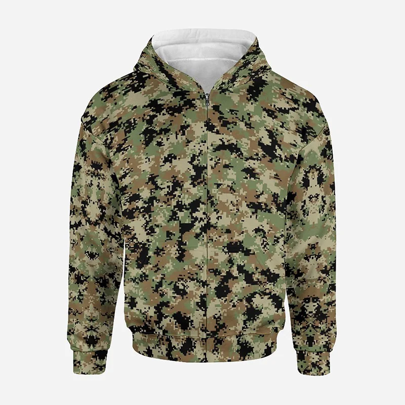 

Army Veteran Camouflage Zip Up Hoodie Men Clothing New 3D Military Forest Camo Printed Hoodies Harajuku Fashion Pullovers Hoody