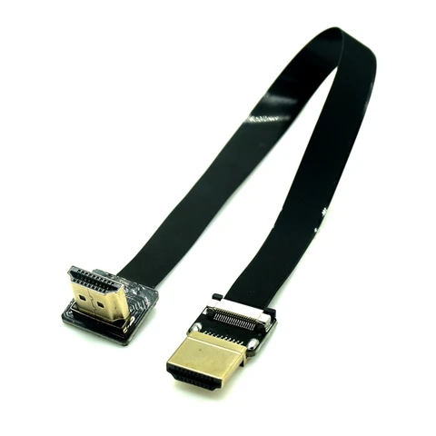 Плоский кабель FPV HDMI Micro Mini HDMI, совместимый с 90 градусами, «сделай сам», Кабель-адаптер 5 см-80 см, FPC шаг, 20-контактный разъем
