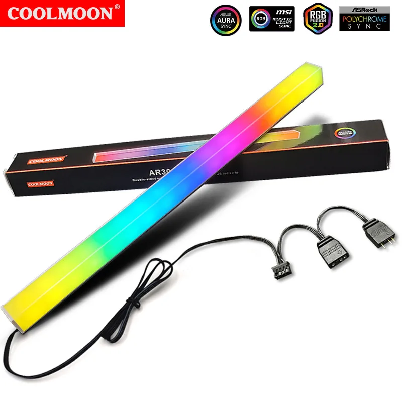 

Алюминиевая двухсторонняя световая полоса CoolMoon, 5 В, 30 см
