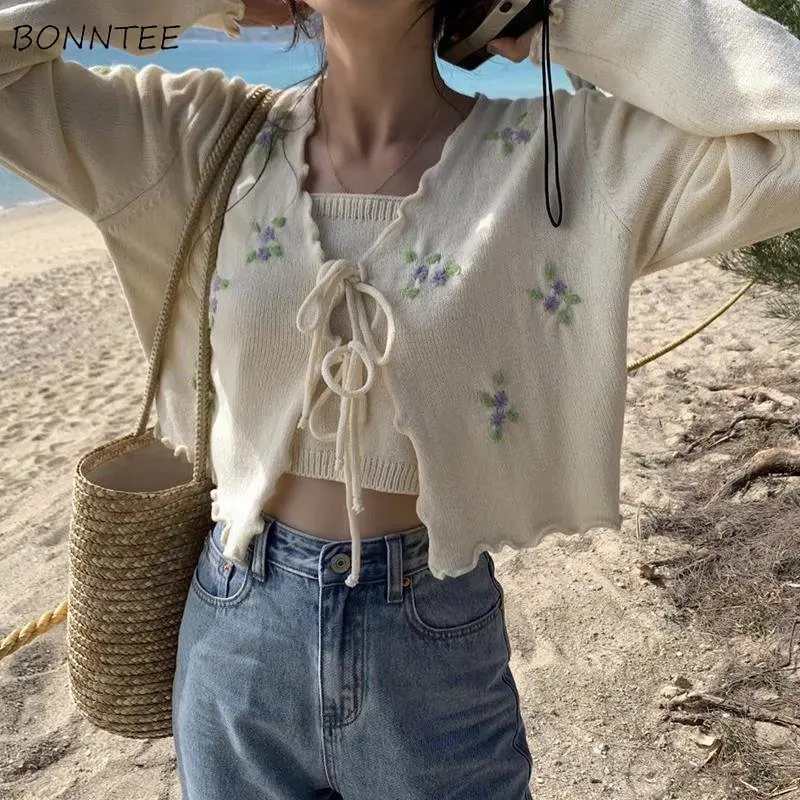 

Женские комплекты на бретельках, изящные повседневные дамские базовые винтажные элегантные весенние комплекты с цветочным принтом и склад...