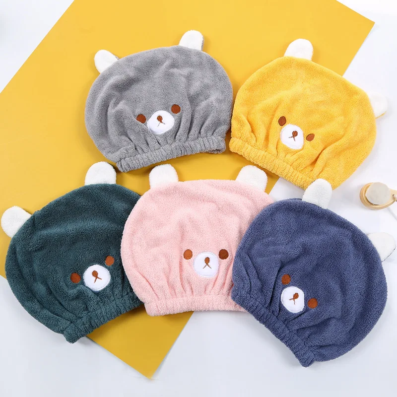 

Шапка для душа с мультяшными животными, воздухопроницаемая, тюрбан для волос, полотенце для быстрой сушки, шапки для женщин, аксессуары для ...