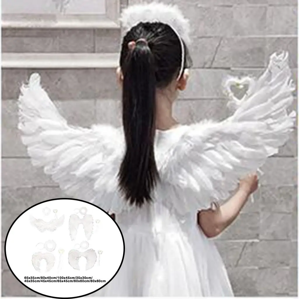 

Angel Costume Feather with Straps Halloween Christmas Angel Costume Accessory Wing Costume Wing for Girls Cosplay