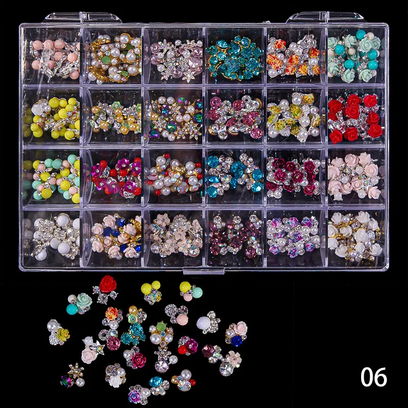 Nail Art Rhinestones Decoration Set Mix 3D Crystal Nail Charms Diamond DIY Alloy Luxury Jewelry Gem Nail Parts Accessories