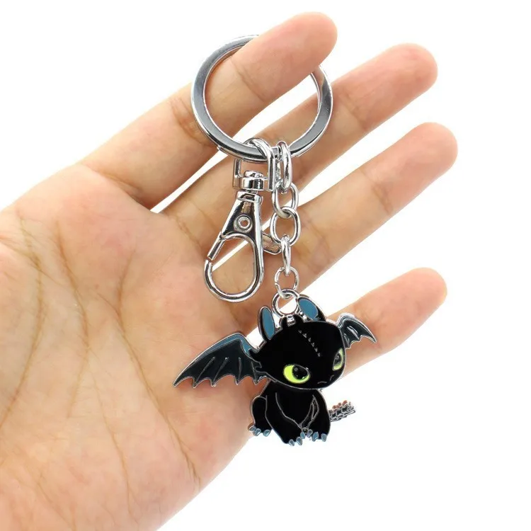 

How To Train Your Dragon Night Fury Light Fury Keychain Toy Toothless Dragon Metal Action Figure Collection Toys for Children