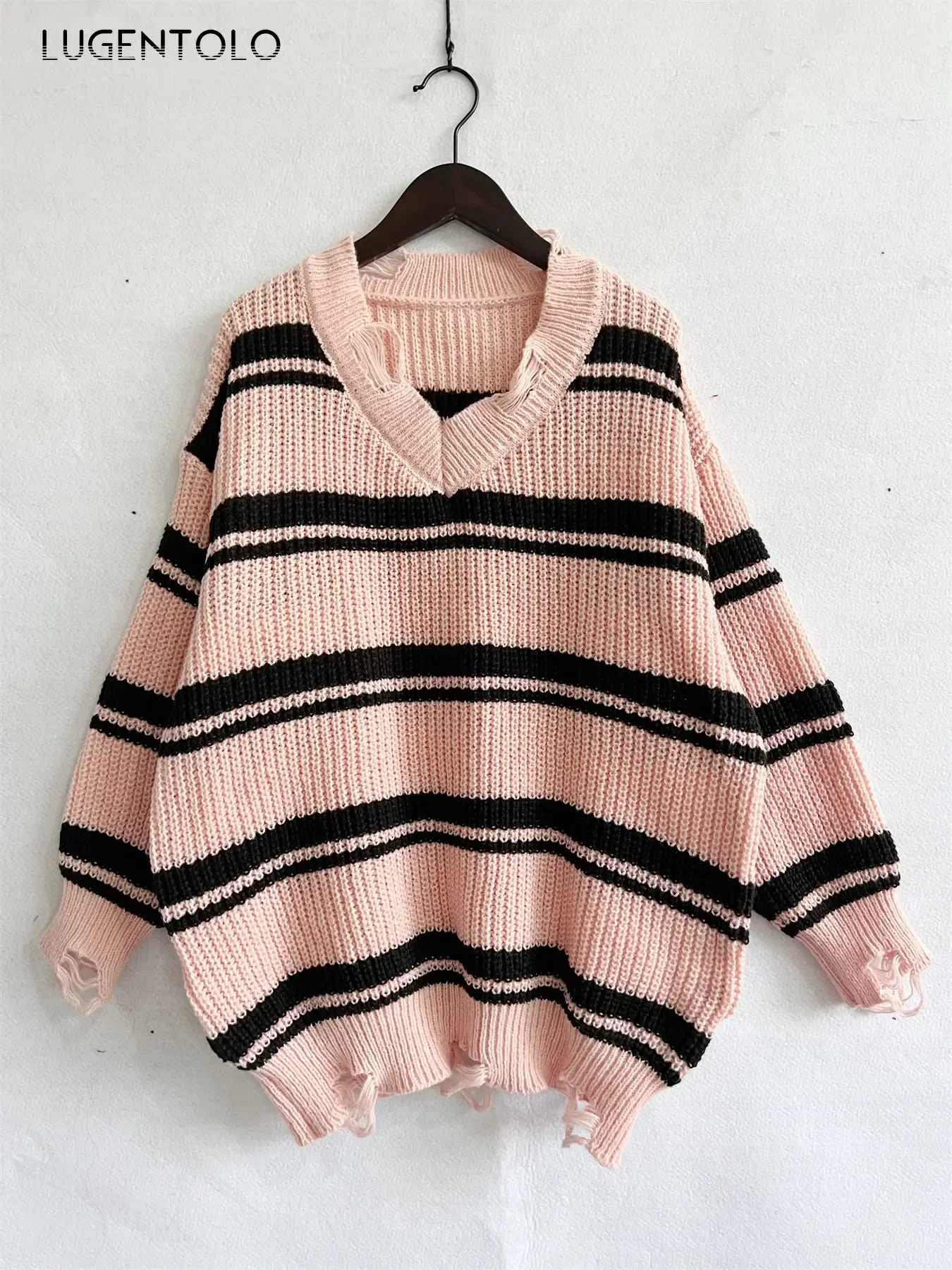 Женские свитера с v-образным вырезом свободные вязаные новые осенне-зимние