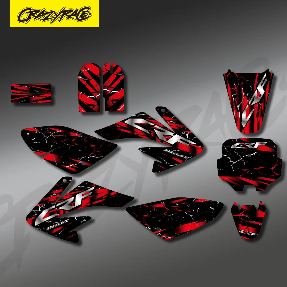 

Наклейки на мотоцикл, набор фоновых графических наклеек для Honda CRF70 CRF 70 2004-2007 2008 2009 2010, подарок на заказ