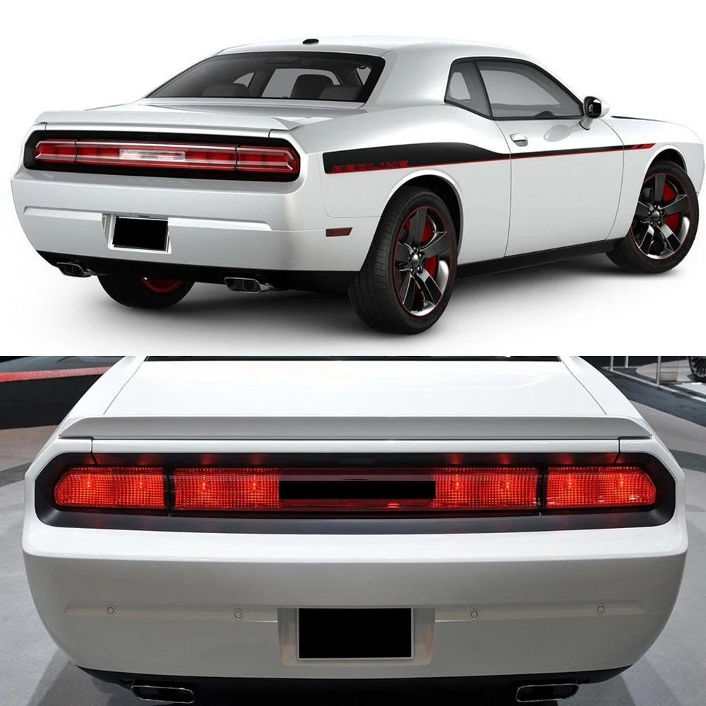 Фото Задний спойлер для Dodge Challenger 2008-2014, спойлер на крышку багажника, крыло-спойлер из ABS-пластика, окрашенный в черно-белый цвет/под карбон. №4