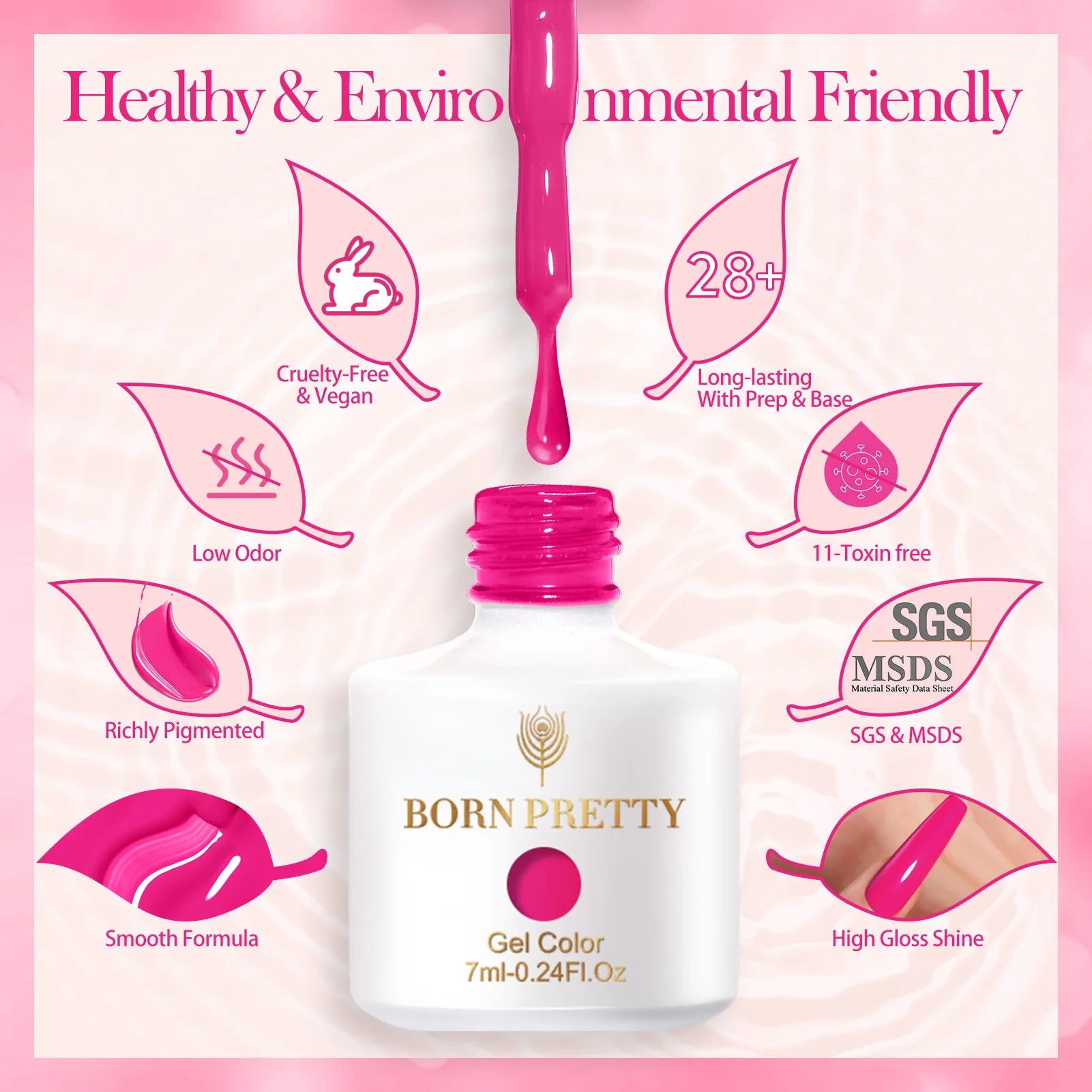 BORN PRETTY 7 мл 21 шт. набор гель-лаков для ногтей на весну и лето конфетный Сладкий