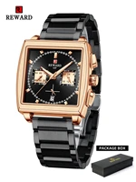 new 2022 reward watches men quartz rectangle wristwatch male top brand chronograph luminous business watch relogio masculino
