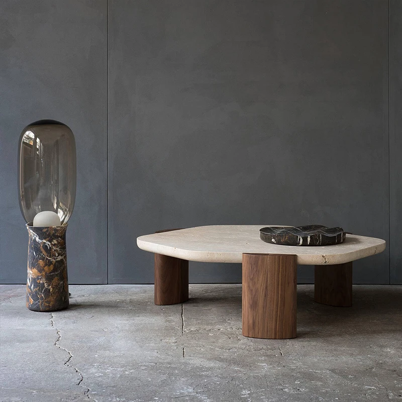 

Natural Hotel Coffee Table Wood Designer Round Tv Gamer Coffee Table Study Low Work Center Nordic Living Room Salontafel Desk