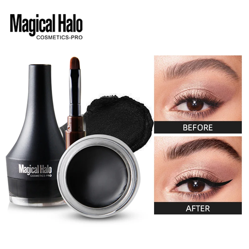 

Magical Halo Eyebrow Pomade Natural Waterproof Long Lasting Creamy Texture Tinted Sculpted Brow Gel with Brush Eye Liner Cream