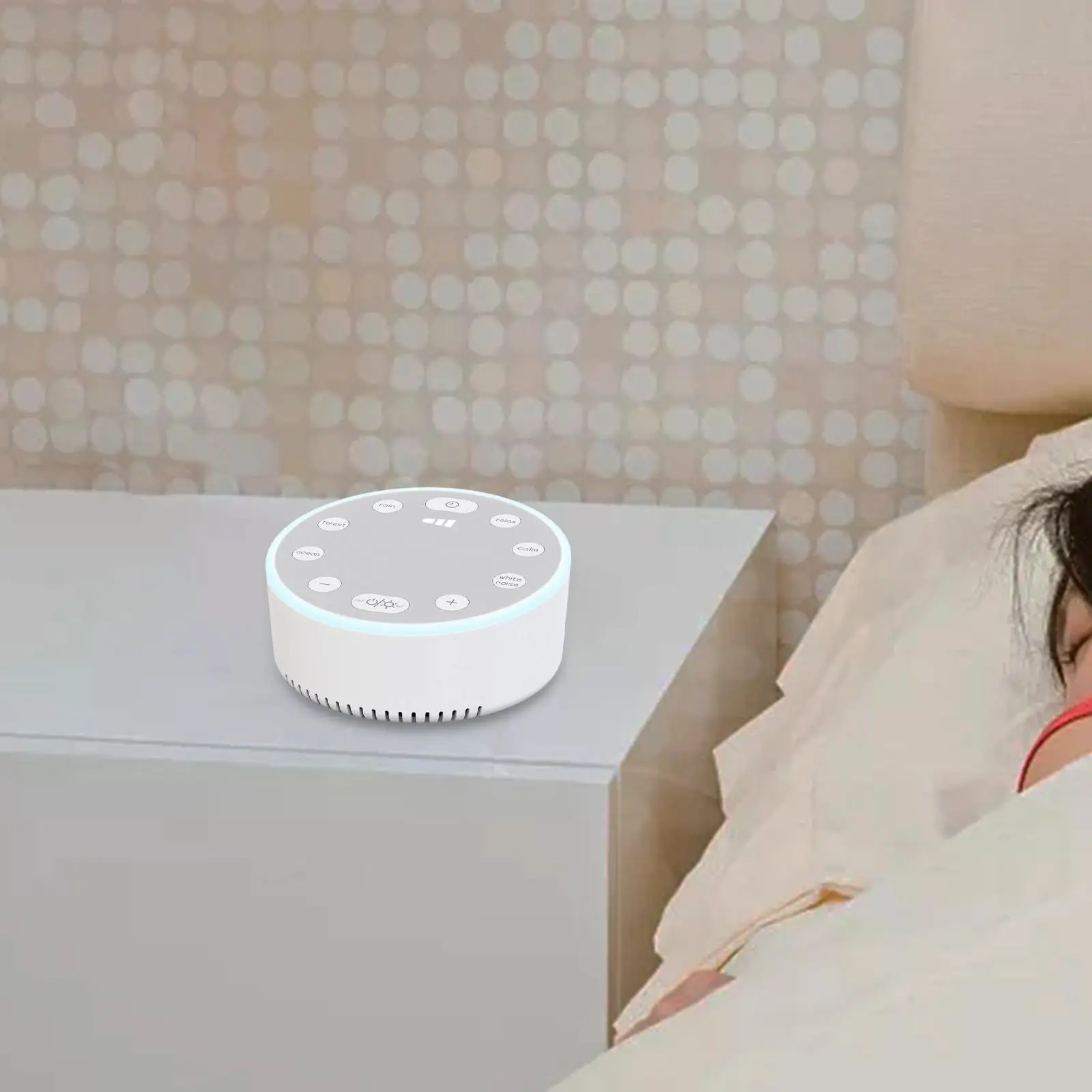 

White Noise Sound Machine with Soothing Sounds Sleep Aid Intelligent Sleep Machine for Yoga Room Table Travel Dormitory Bedside