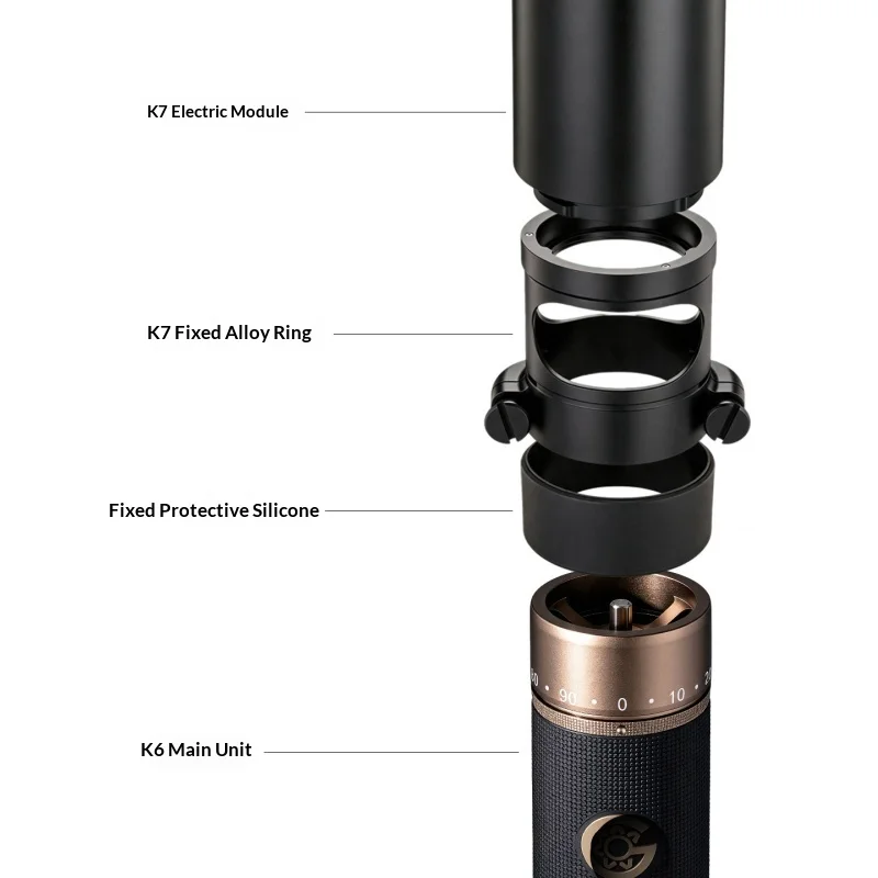 Фото Модуль электрической кофемолки Coffee Power KINGrinder K7 для ручной кофемолки HANJIANG K6 K7, портативный аксессуар для помола эспрессо. №4