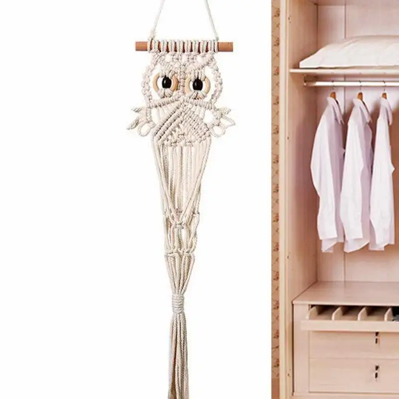 

Hand-woven Tapestry Owl Hanging Basket Dried Flower Pocket Home Decoration Tapestry Bedroom Living Room Wall Hanging Tapestry