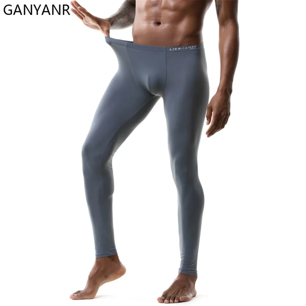 GANYANR Compression Pants Running Tights Men Gym Sportswear Leggings Fitness Sport Basketball Sexy Yoga Workout Training Long