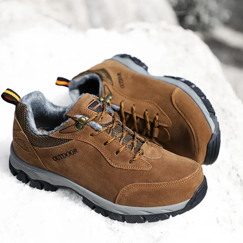 

Men Casual Shoes Winter Leather Ankle Boots Outdoor Waterproof Work Tooling Mens Hiking Boots Sneakers Warm Military Snow Boots