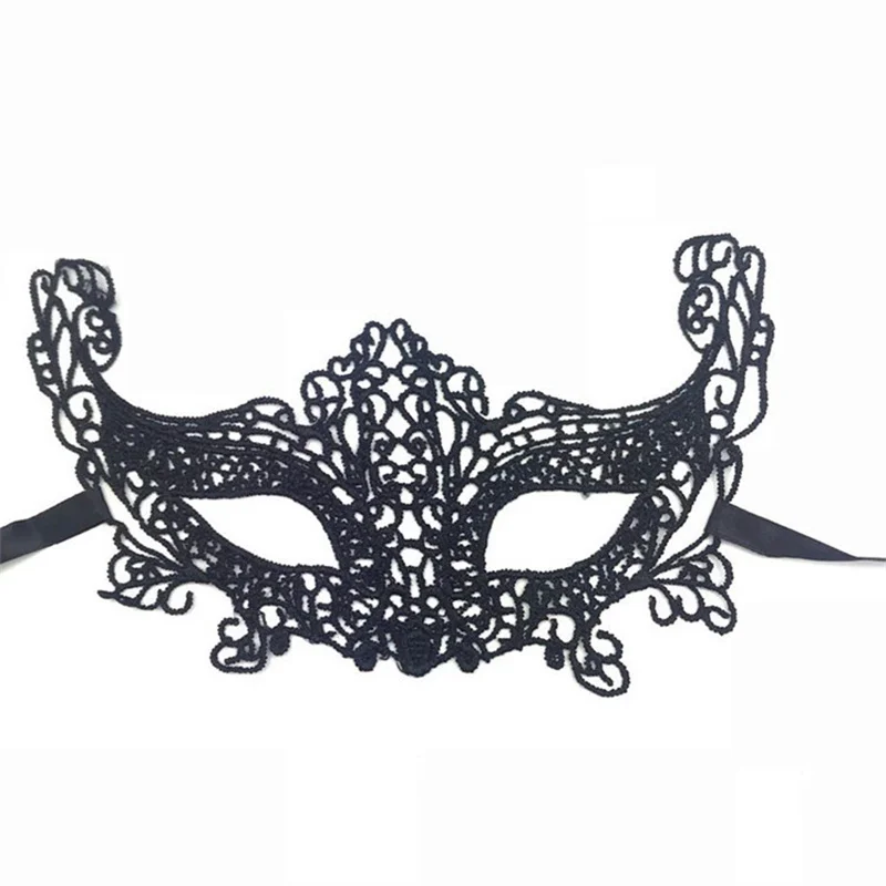 Sexy Lace Eye Mask Black Charming Hollowed Out Perspective Mask Christmas Halloween Party Role Play Props Lingerie Accessory