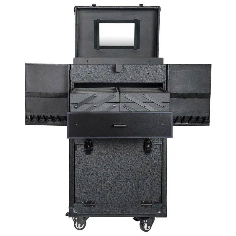 REBEL Series â Pro Makeup Artists Multifunction Cosmetics Trolley Train Case â Large - Knight