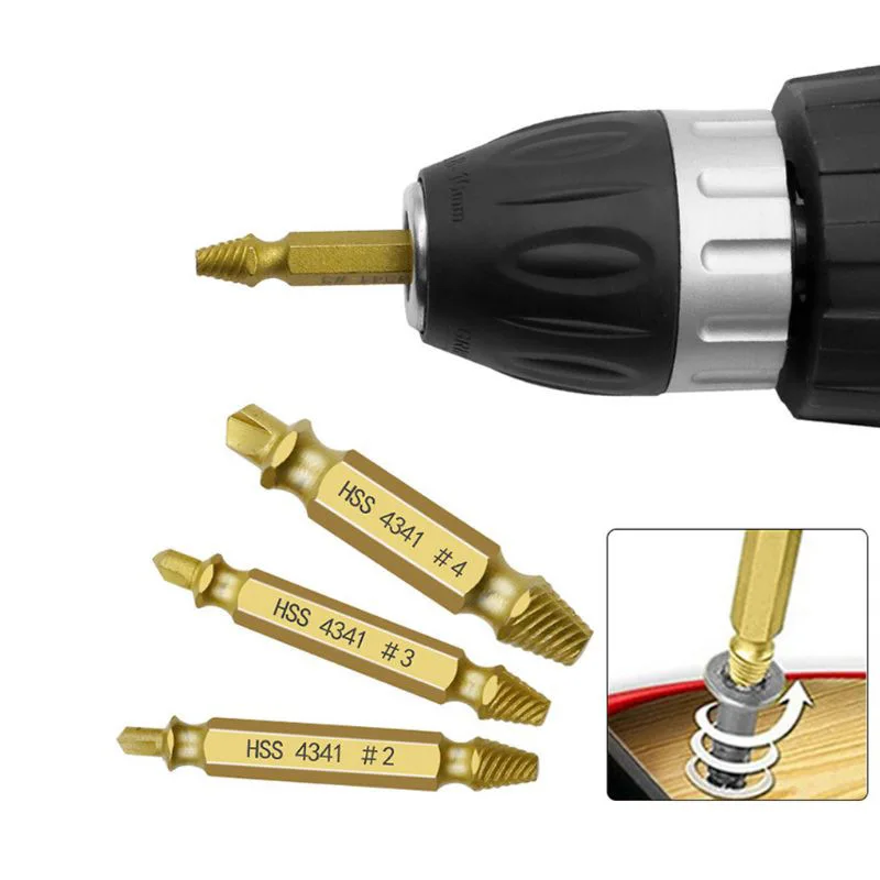 

4/5/6 PCS Easily Take Out Demolition Tools Damaged Screw Extractor Drill Bit Set Stripped Broken Screw Bolt Remover Extractor