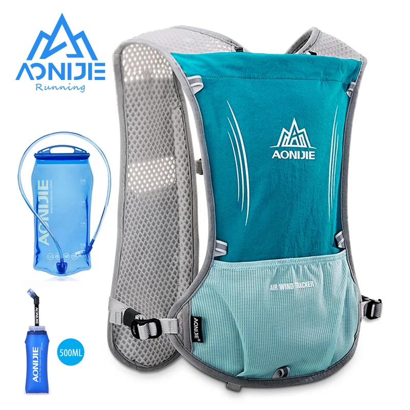 AONIJIE 5L Cycling Hydration Backpack Pack Rucksack Sports Bags Vest For 1.5L Water Bladder Hiking Camping Running Marathon Race