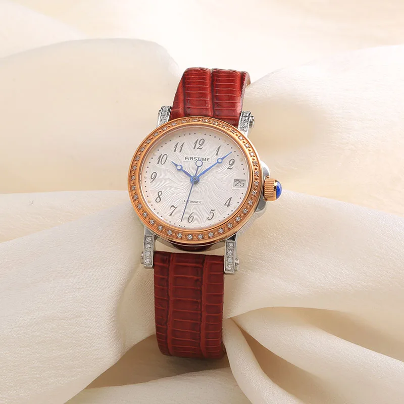 BERNY Mechanical Watch for Women Automatic Luxury Fashion Ladies Easy Read Dial Calendar Casual Sapphire Wristwatch Waterproof