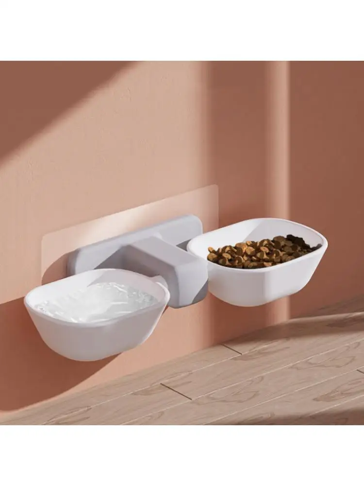 

New Cat Wall-mounted Bowl Anti-wet Mouth Anti-overturning Water Bowl Adjustable Height Removable