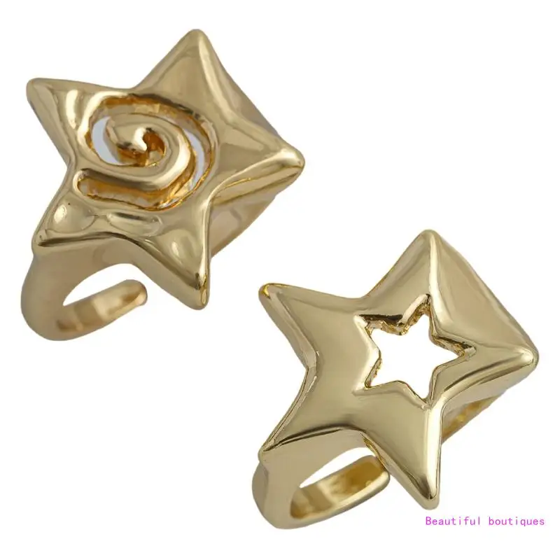 Элегантные кольца в форме звезд женские с пятью звездами аксессуар элегантные на