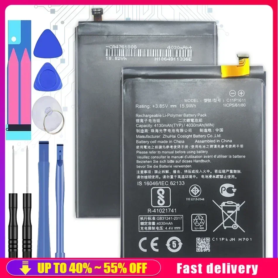 Мобильный телефон батареи для ASUS Zenfone 3 Z3 Max Zenfone3 Z3Max ZC520TL X008DB X008 X008D Z01B C11P1611 4130mAh