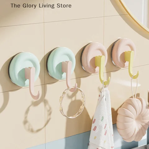 Многоразовые круглые вакуумные крючки на присоске 4 шт.