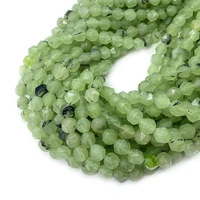 prehnite natural stone necklace bead 6mm 8mm 10mm faceted round bracelet beads charms for jewelry making diy accessory wholesale
