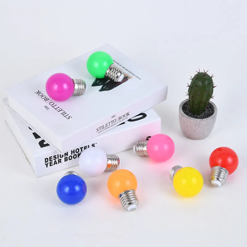Светодиодная лампа 1 Вт цветная E27 RGB светодиодная SMD 2835 фонарик домашний декор